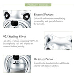 Perline in argento sterling S925 Simpatico Schnauzer placcato in platino Accessori Ciondolo Perline sfuse, SCC835