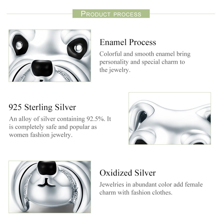 Perline in argento sterling S925 Simpatico Schnauzer placcato in platino Accessori Ciondolo Perline sfuse, SCC835