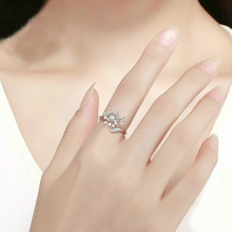Anello da donna in argento sterling S925 con tarassaco e anello con diamanti