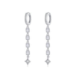 Orecchini zirconi Orecchini lunghi in argento sterling S925 placcati platino, SCE583