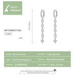 Orecchini zirconi Orecchini lunghi in argento sterling S925 placcati platino, SCE583