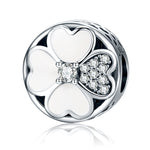 Accessori per bracciale con perline petalo della felicità in argento sterling S925 con diamanti, SCC250