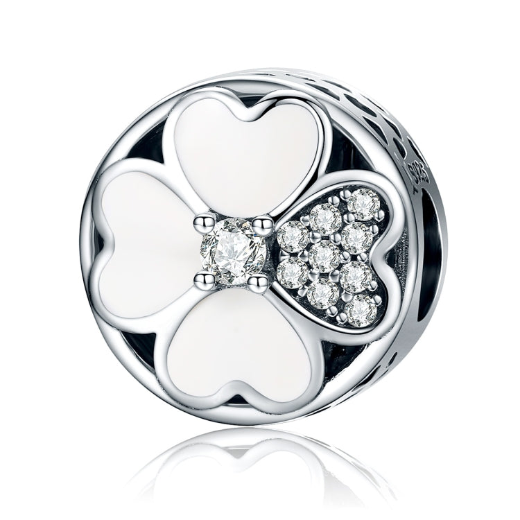 Accessori per bracciale con perline petalo della felicità in argento sterling S925 con diamanti, SCC250
