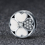 Accessori per bracciale con perline petalo della felicità in argento sterling S925 con diamanti, SCC250