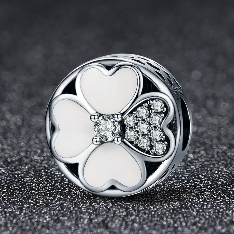 Accessori per bracciale con perline petalo della felicità in argento sterling S925 con diamanti, SCC250