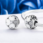 Accessori per bracciale con perline petalo della felicità in argento sterling S925 con diamanti, SCC250