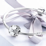 Accessori per bracciale con perline petalo della felicità in argento sterling S925 con diamanti, SCC250