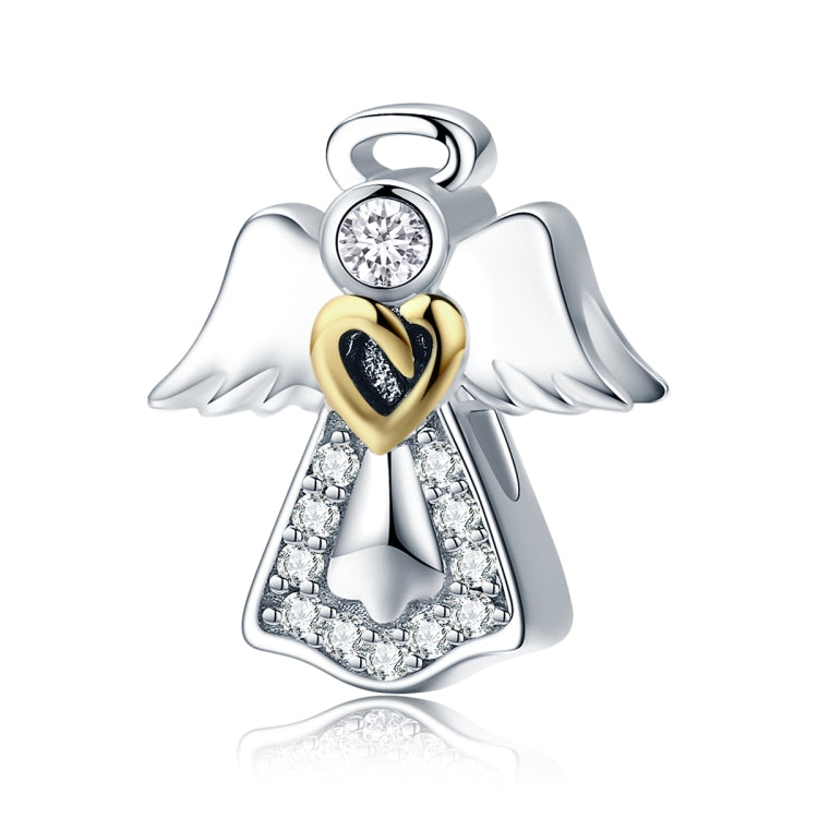 Accessori per bracciali fai-da-te in argento sterling S925 con ciondolo angelo custode, diamanti, gocce di olio