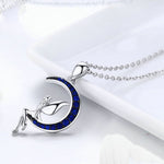 Collana in argento sterling S925 della fata della notte oscura con placcatura in oro bianco e zirconi, SCN244