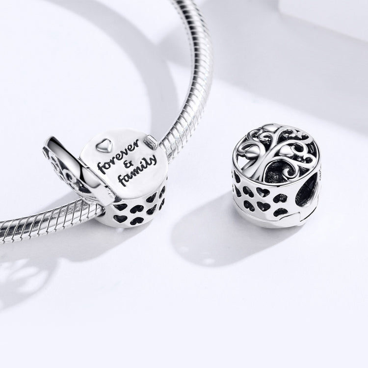 Accessori per bracciale fai da te con perline apribili in argento sterling S925 con albero genealogico della vita, SCC1259
