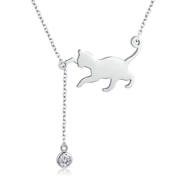 Collana in argento 925 con zirconi Naughty Kitten