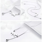 Collana in argento sterling Naughty Kitten S925 con zirconi, SCN232