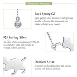 Collana in argento sterling Naughty Kitten S925 con zirconi, SCN232
