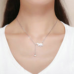 Collana in argento sterling Naughty Kitten S925 con zirconi, SCN232