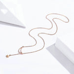 Collana Star Moon S925 in argento sterling placcato oro rosa, SCN108-C