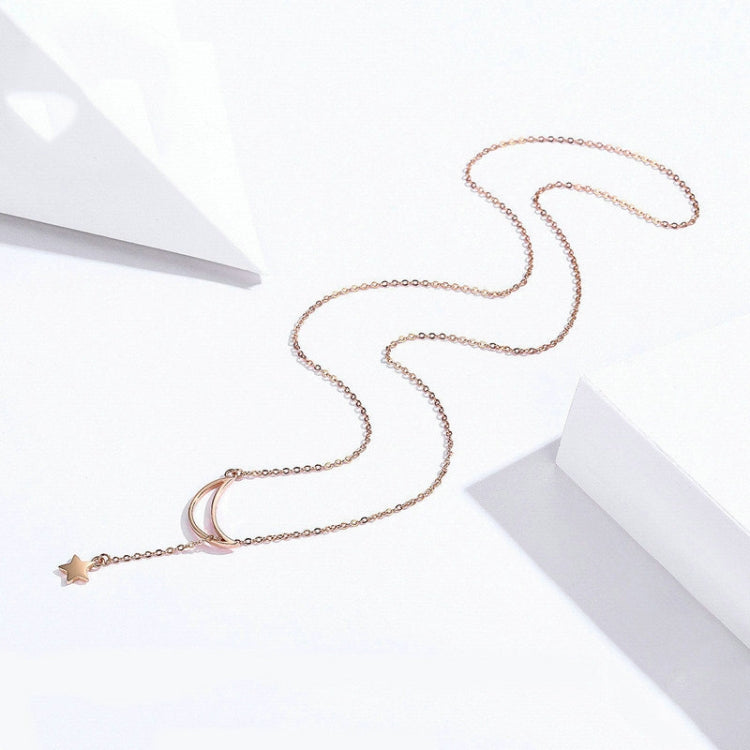 Collana Star Moon S925 in argento sterling placcato oro rosa, SCN108-C
