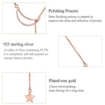 Collana Star Moon S925 in argento sterling placcato oro rosa, SCN108-C