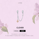 Accessori per bracciale fai da te con catena di sicurezza a trifoglio placcato platino in argento sterling S925, SCC1261