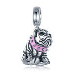 Accessorio per bracciale accessorio con ciondolo Bulldog in rilievo in argento sterling S925, SCC552