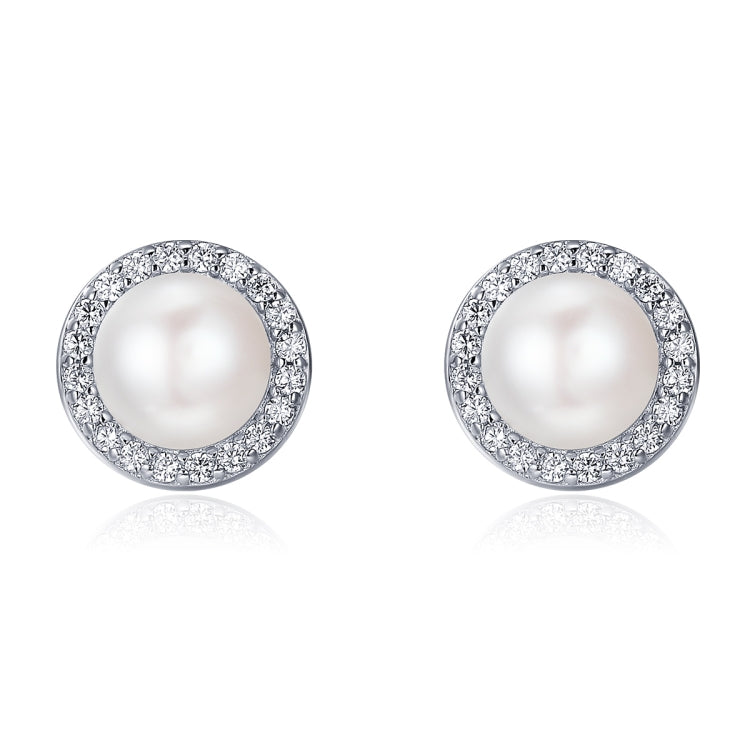 Orecchini donna in argento 925 con perla e zirconi