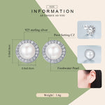Orecchini temperamento da donna semplici con perla e diamanti Orecchini in argento sterling S925, SCE122