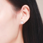 Orecchini temperamento da donna semplici con perla e diamanti Orecchini in argento sterling S925, SCE122