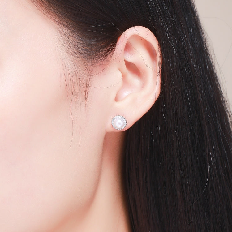 Orecchini temperamento da donna semplici con perla e diamanti Orecchini in argento sterling S925, SCE122