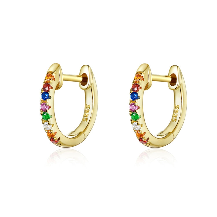 Orecchini arcobaleno in argento sterling Orecchini zirconi S925, Rose Gold, Gold, White