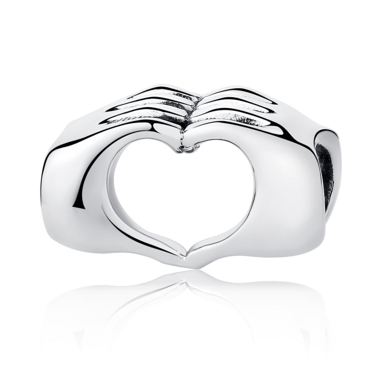 Perline braccialetto fai-da-te che si tengono per mano Perline in argento sterling S925 cuore a cuore, SCC125