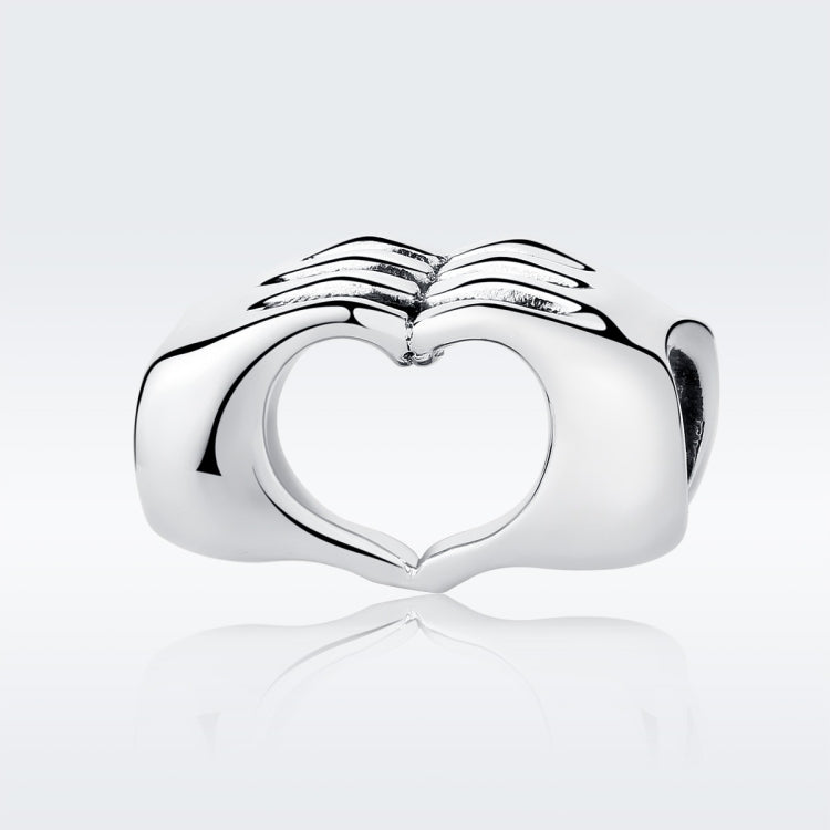 Perline braccialetto fai-da-te che si tengono per mano Perline in argento sterling S925 cuore a cuore, SCC125