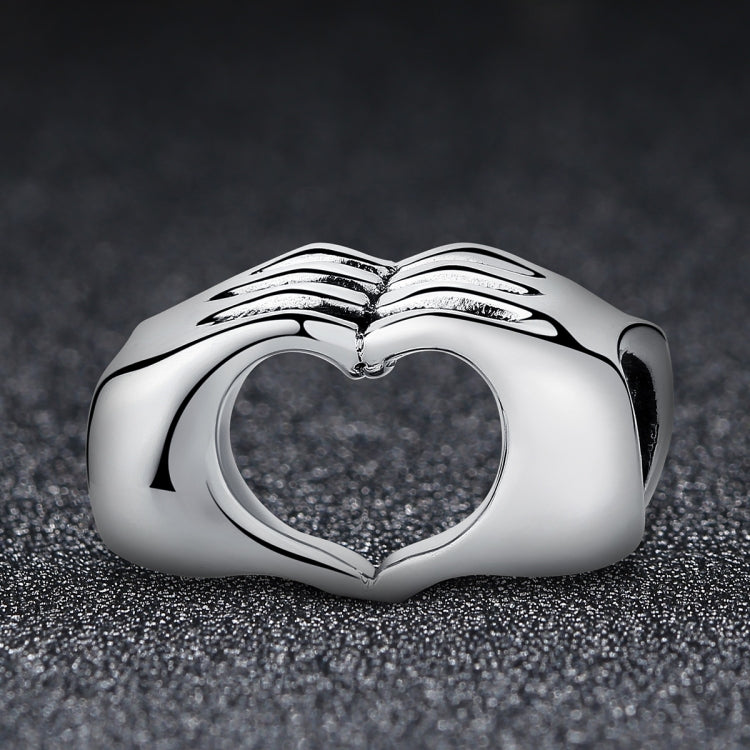 Perline braccialetto fai-da-te che si tengono per mano Perline in argento sterling S925 cuore a cuore, SCC125
