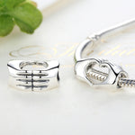 Perline braccialetto fai-da-te che si tengono per mano Perline in argento sterling S925 cuore a cuore, SCC125
