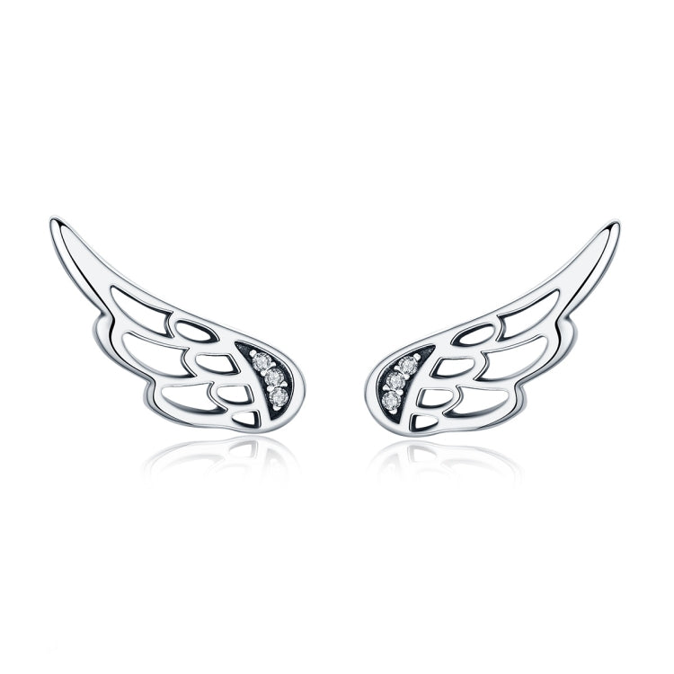 Orecchini ad ala in argento sterling Semplici orecchini a bottone in argento S925, Silver, Rose Gold