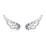 Orecchini ad ala in argento sterling Semplici orecchini a bottone in argento S925, Silver, Rose Gold
