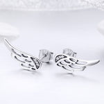 Orecchini ad ala in argento sterling Semplici orecchini a bottone in argento S925, Silver, Rose Gold