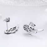 Orecchini ad ala in argento sterling Semplici orecchini a bottone in argento S925, Silver, Rose Gold