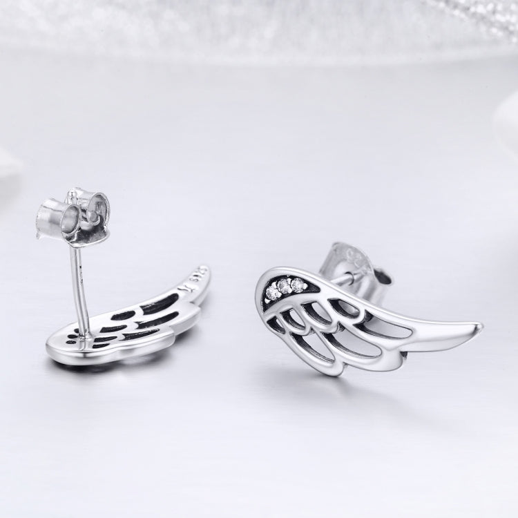 Orecchini ad ala in argento sterling Semplici orecchini a bottone in argento S925, Silver, Rose Gold