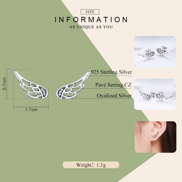 Orecchini ad ala in argento sterling Semplici orecchini a bottone in argento S925, Silver, Rose Gold