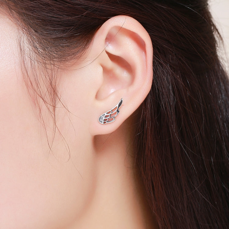 Orecchini ad ala in argento sterling Semplici orecchini a bottone in argento S925, Silver, Rose Gold