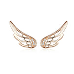 Orecchini ad ala in argento sterling Semplici orecchini a bottone in argento S925, Silver, Rose Gold