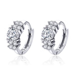 Orecchini in argento sterling con zirconi Orecchini temperamento semplice S925, Silver, Rose Gold, Gold