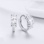 Orecchini in argento sterling con zirconi Orecchini temperamento semplice S925, Silver, Rose Gold, Gold
