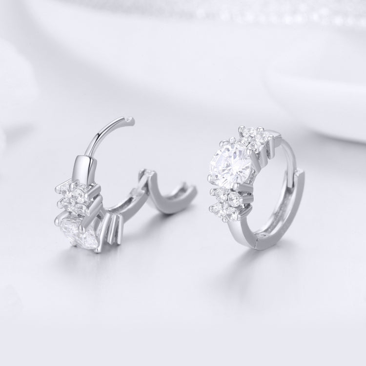 Orecchini in argento sterling con zirconi Orecchini temperamento semplice S925, Silver, Rose Gold, Gold