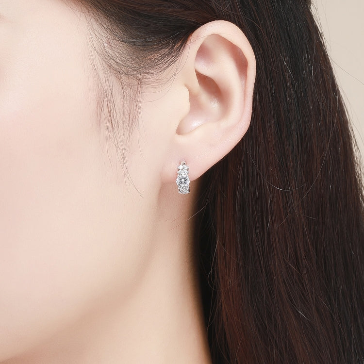 Orecchini in argento sterling con zirconi Orecchini temperamento semplice S925, Silver, Rose Gold, Gold