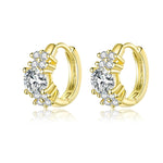 Orecchini in argento sterling con zirconi Orecchini temperamento semplice S925, Silver, Rose Gold, Gold