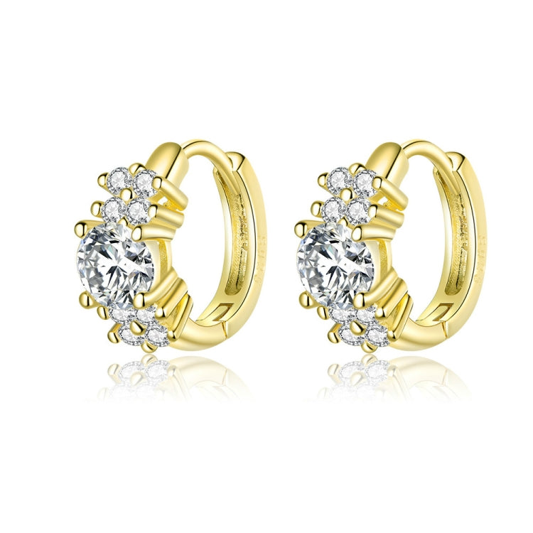 Orecchini in argento sterling con zirconi Orecchini temperamento semplice S925, Silver, Rose Gold, Gold
