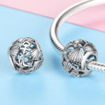 Accessori per perline per collana fai da te con perline vuote in argento sterling S925 da spiaggia