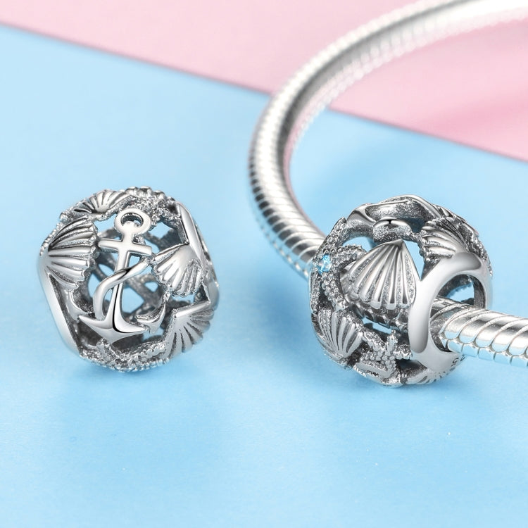 Accessori per perline per collana fai da te con perline vuote in argento sterling S925 da spiaggia