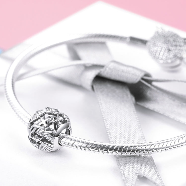 Accessori per perline per collana fai da te con perline vuote in argento sterling S925 da spiaggia