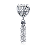 Perline d'argento a forma di cuore d'amore in argento sterling S925, SCC722